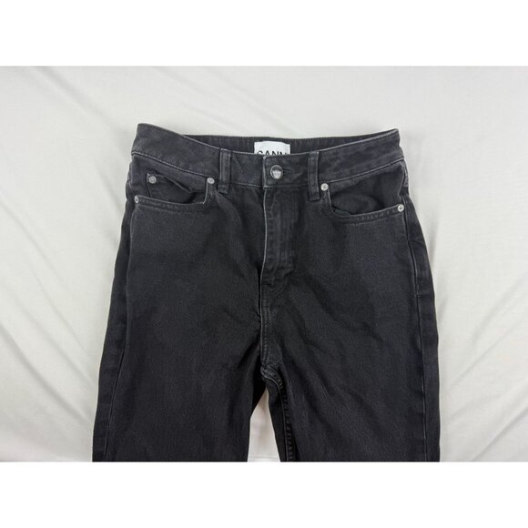 GANNI Womens Betzy Slim Flare Full Length Jeans size 27 Washed Black 27x32 - Picture 5 of 16